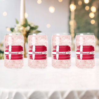 Artistieke penseelstreek Denemarken vlag Blikvorm Glas