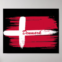 Artistieke penseelstreek Denemarken vlag