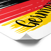 Artistieke penseelstreek Duitsland vlag Poster (Hoek)