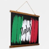 Artistieke penseelstreek Italië Vlag Hangend Wandkleed (Gebogen)