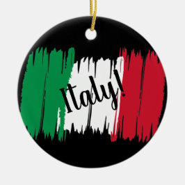 Artistieke penseelstreek Italië Vlag Keramisch Ornament