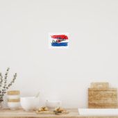 Artistieke penseelstreek Kroatië vlag Poster (Keuken)
