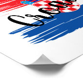 Artistieke penseelstreek Kroatië vlag Poster (Hoek)