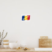 Artistieke penseelstreek Roemenië Poster (Keuken)