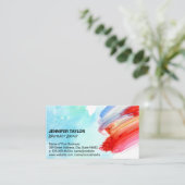 Artistieke penseelstreek | WATERVERF Visitekaartje (Staand voorkant)