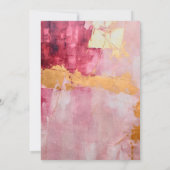 Artistieke penseelstreken Gouden Roze Bruiloft Save The Date (Achterkant)