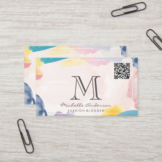 Artistieke penseelstreken | QR-scan Visitekaartje (Voorkant / Achterkant in situ)