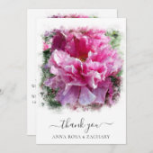 *~* Artistieke Peony Schilderij Dank u kaart AR1 (Voorkant / Achterkant)