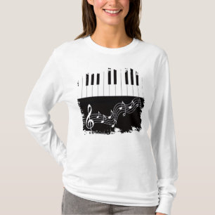 Artistieke Piano Keys Treble Clef Musical Notes T-shirt