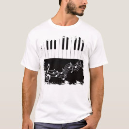 Artistieke Piano Keys Treble Clef Musical Notes T-shirt