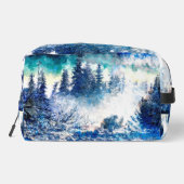 Artistieke Pine Snowstorm Schilderij Toilettasje (Achterkant)