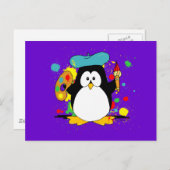 Artistieke pinguïn briefkaart (Voorkant / Achterkant)