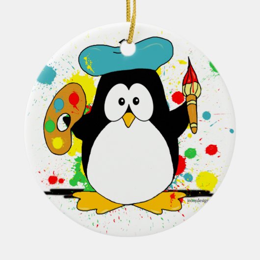 Artistieke pinguïn keramisch ornament (Voorkant)