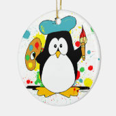 Artistieke pinguïn keramisch ornament (Links)