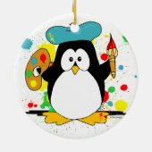 Artistieke pinguïn keramisch ornament (Achterkant)