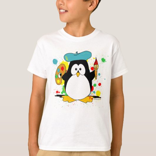 Artistieke pinguïn t-shirt (Voorkant)