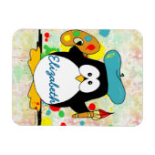 Artistieke pinguïnschilder personaliseren magneet (Horizontaal)