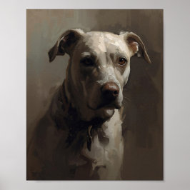 Artistieke Pitbull-hond - Abstracte Expressionisti Poster