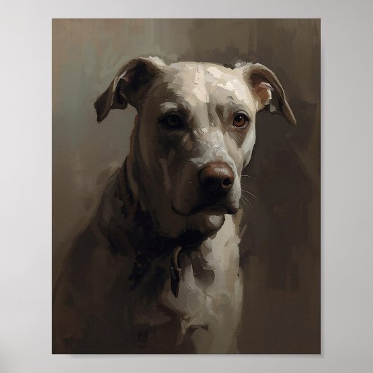 Artistieke Pitbull-hond - Abstracte Expressionisti Poster (Voorkant)