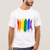 Artistieke plons geschilderd Rainbow Gay Pride Par T-shirt (Voorkant)