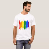 Artistieke plons geschilderd Rainbow Gay Pride Par T-shirt (Voorkant volledig)