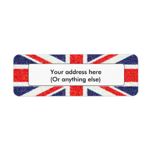 Artistieke pointillist UK Union Jack Flag Etiket