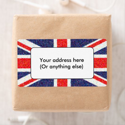 Artistieke pointillist UK Union Jack Flag Etiket (Insitu)