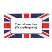 Artistieke pointillist UK Union Jack Flag Etiket (Voorkant)