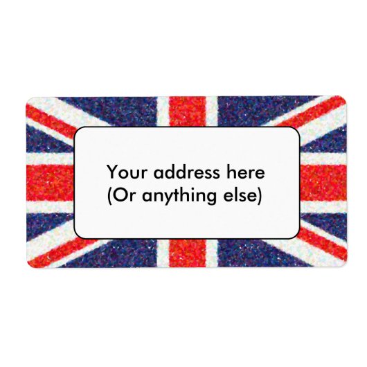 Artistieke pointillist UK Union Jack Flag Etiket (Voorkant)