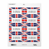 Artistieke pointillist UK Union Jack Flag Etiket (Full Sheet)