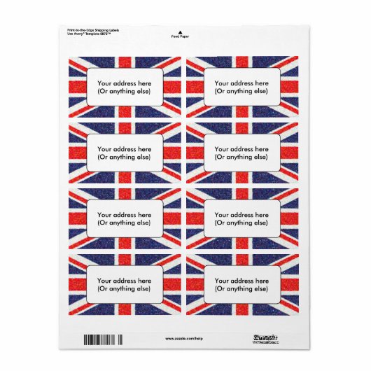 Artistieke pointillist UK Union Jack Flag Etiket (Full Sheet)