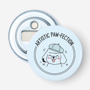 Artistieke Poodle Puppy Doodle Drinkaccessoire Button Flesopener