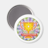 Artistieke PRIJS : Tekst GEFELICITEERD Magneet (Voorkant / Achterkant)