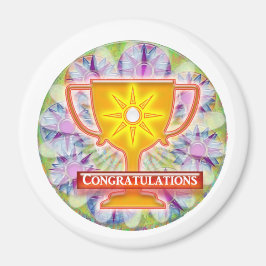 Artistieke PRIJS : Tekst GEFELICITEERD Magneet