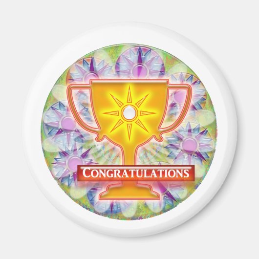 Artistieke PRIJS : Tekst GEFELICITEERD Magneet (Voorkant)