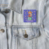Artistieke prinses vierkante button 5,1 cm (In situ)