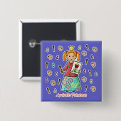 Artistieke prinses vierkante button 5,1 cm (Voorkant /achterkant)