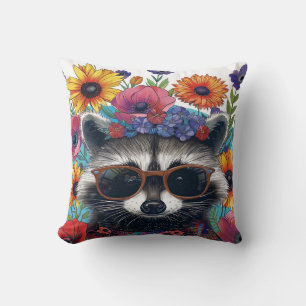 Artistieke Prints en patronen, Raccon Kussen