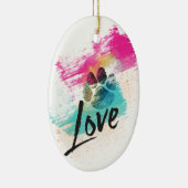 Artistieke Puppy Love Keramisch Ornament (Rechts)