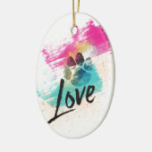 Artistieke Puppy Love Keramisch Ornament (Links)