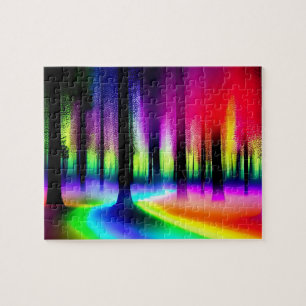 Artistieke Regenboog Magic Forest Legpuzzel