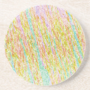 Artistieke regenboogkleuren Scribble Pattern Onder Zandsteen Onderzetter