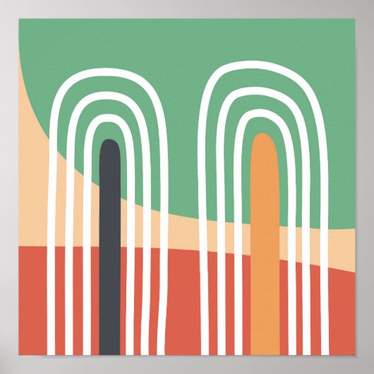 Artistieke regenboogtekening, boho art poster (Voorkant)