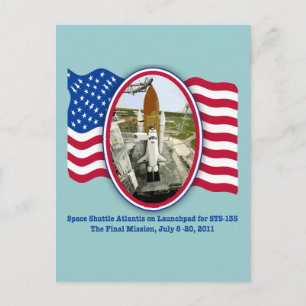 Artistieke Rendering van Space Shuttle Atlantis Briefkaart