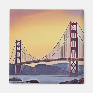 Artistieke renditie van de Golden Gate Bridge Magneet