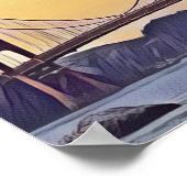 Artistieke renditie van de Golden Gate Bridge Poster (Hoek)