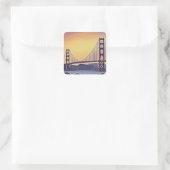 Artistieke renditie van de Golden Gate Bridge Vierkante Sticker (Tas)