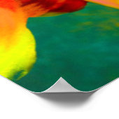 Artistieke renditie van Indiase bloemen Poster (Hoek)