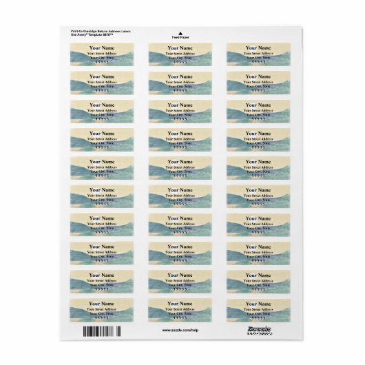 Artistieke retouradreslabels etiket (Full Sheet)