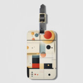 Artistieke Retro Geometrie Bagagelabel (Voorkant (verticaal))